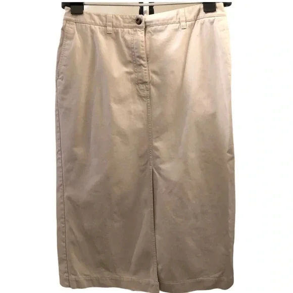🛍️ 3/$40 Eddie Bauer Skirt Straight Chino Skirt Plus Size 14 Petite - Picture 1 of 5